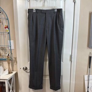 Louis Raphael Gray Pleated Cuffed Dress Pants 36x30